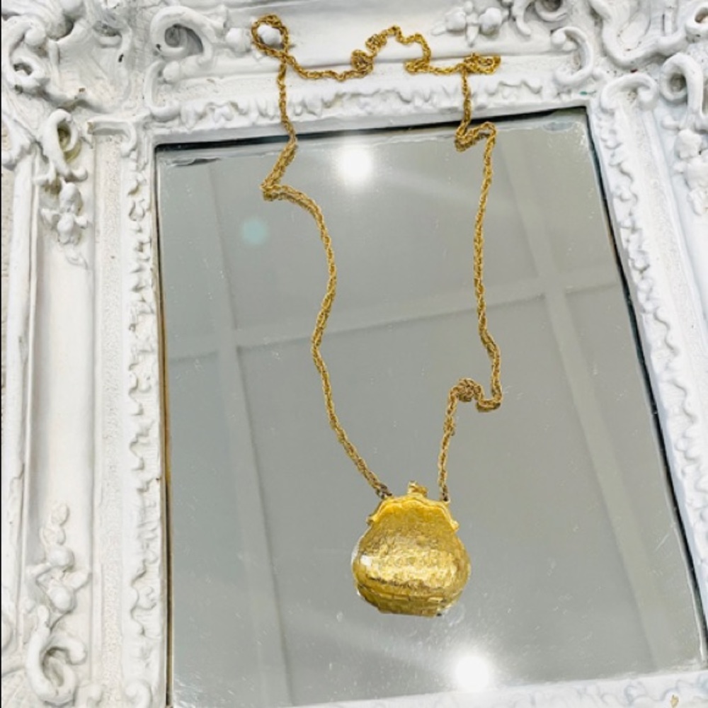 VINTAGE Open-Close Coin PURSE Bag Locket Necklace